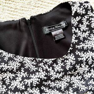 Jessica Howard 8P Black and White Layered Dress EUC